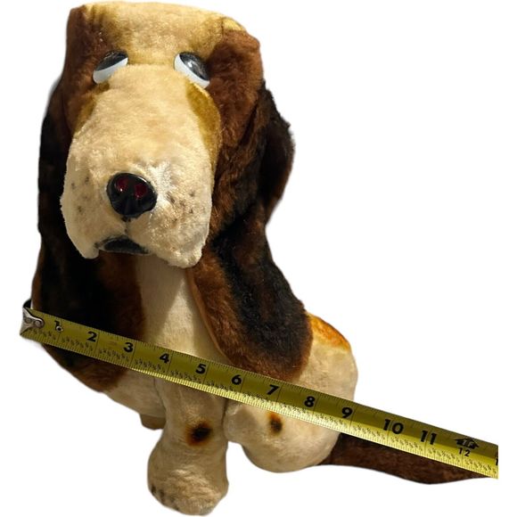 Rare Vintage La Mar Basset Hound Dog Flocked Plush Realistic Stuffed Animal HTF - Picture 3 of 16